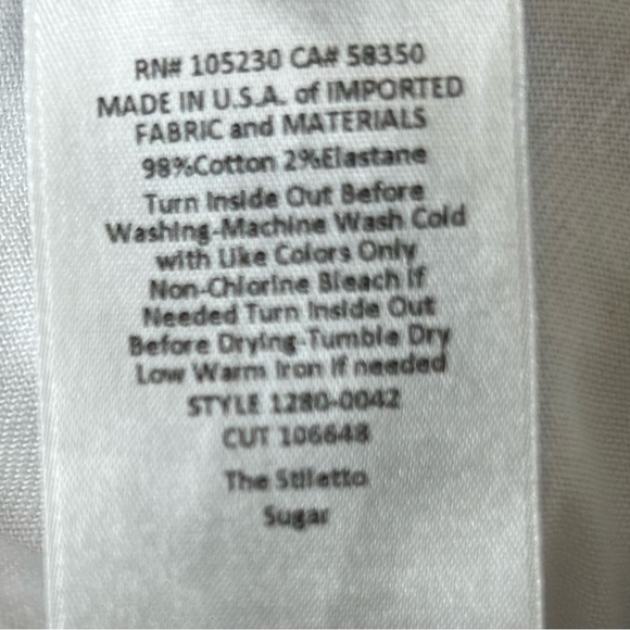 Current Elliott The Stiletto Cropped Skinny Jeans Sugar White Size 30 - Picture 8 of 10